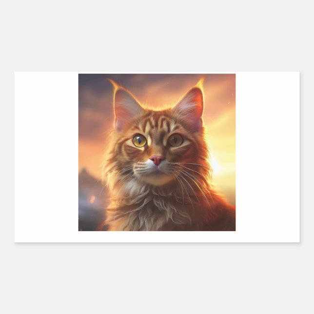 Kurilian Bobtail  Cat Rectangular Sticker (Front)