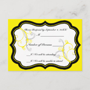 Kurli-Q Ivory B (Yellow) RSVP Card