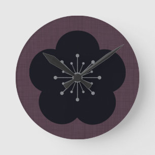 KURO UME - Bold-Bordeaux Round Clock