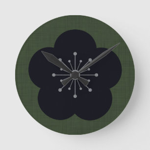 KURO UME - Bold-Khaki Round Clock