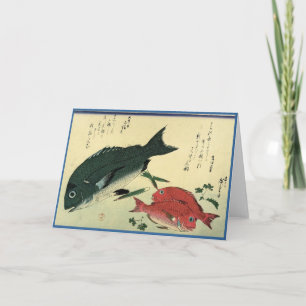 Kurodai & Akadai - Hiroshige's Japanese Fish Print Card