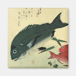 Kurodai & Akadai - Hiroshige's Japanese Fish Print Magnet