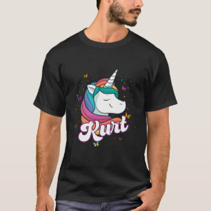 Kurt - Cute Boy Name With Beautiful Unicorn T-Shirt