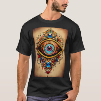 Kurt Geiger Inspired Evil Eye Tattoo Style T-Shirt