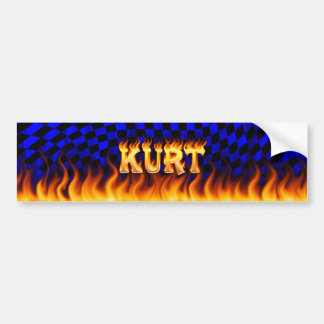 Kurt real fire and flames bumper sticker design.