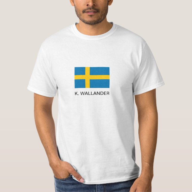 Kurt Wallander Henning Mankell Swedish Flag Shirt (Front)