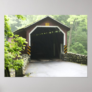 Kurtz Mill Wooden Covered Bridge Lancaster Penn Poster