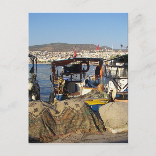 Kusadasi Fishing Harbour Postcard (Front)