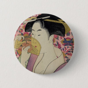 Kushi Comb by Kitagawa Utamaro 6 Cm Round Badge