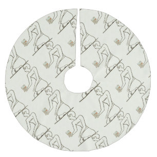 "Kushim the Accountant Holding a Calculator" Brushed Polyester Tree Skirt