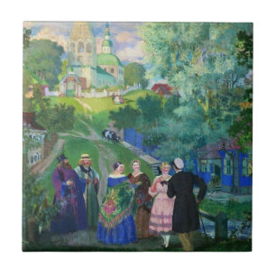 Kustodiev: Summer-Province artwork Tile