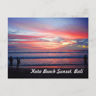 Kuta Beach Sunset, Bali Indonesia Postcard