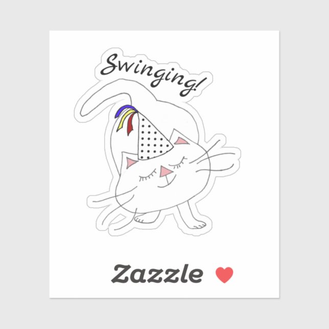 Kute Kitty Party White Cat  (Sheet)