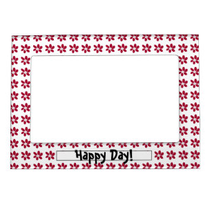 Kute Kitty   Red Flower on White with  quote Magnetic Frame
