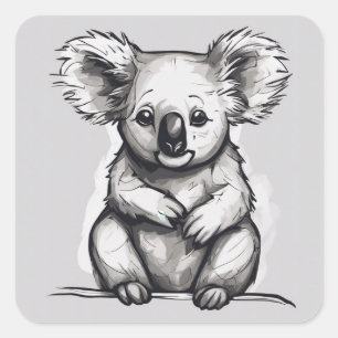 Kute Koala Square Sticker