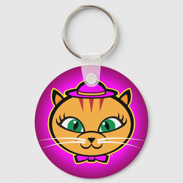 Kutey Kat, Button Keychain (Front)