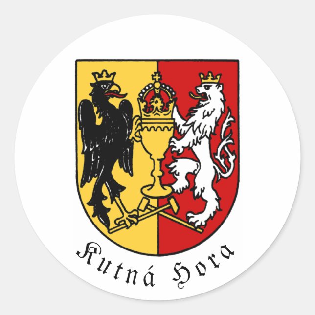 Kutná Hora coat of arms, Czech Republic Classic Round Sticker (Front)