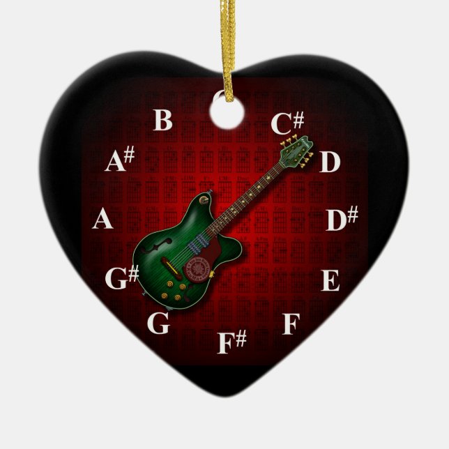 KuuMa Guitar Clock Ceramic Ornament (Front)