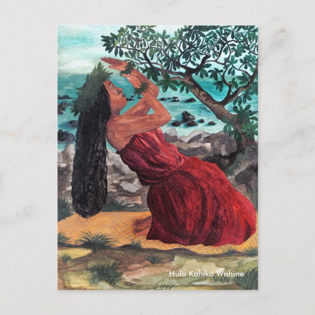 Kuuwehi hula kamani tree, postcard (Front)