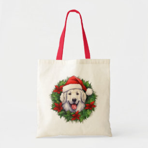Kuvasz Christmas Wreath Tote Bag