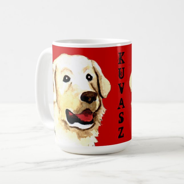 Kuvasz Colour Block Coffee Mug (Front Left)