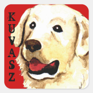 Kuvasz Colour Block Square Sticker