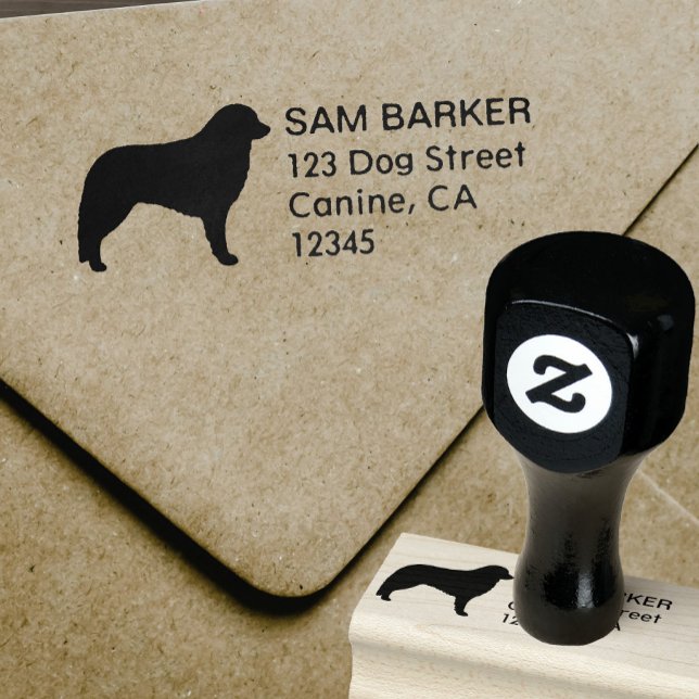 Kuvasz Dog Breed Silhouette Return Address Rubber Stamp (Creator Uploaded)