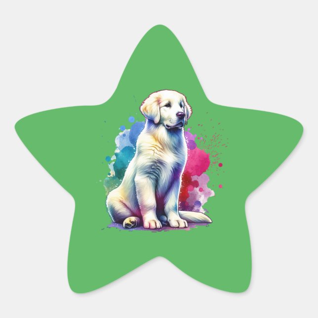 Kuvasz Dog Star Sticker (Front)