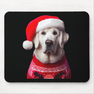 Kuvasz Dog With Santa Hat Christmas Xmas Owner Lov Mouse Pad