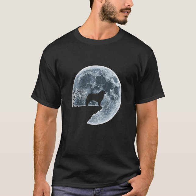 Kuvasz Halloween Costume Moon Silhouette Creepy T-Shirt (Front)