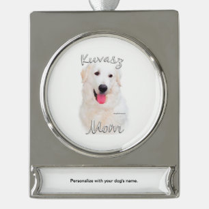 Kuvasz Mum 2 Silver Plated Banner Ornament