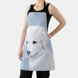 Kuvasz Painting - Cute Original Dog Art Apron