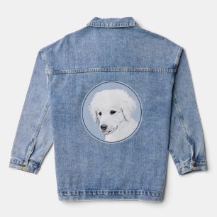 Kuvasz Painting - Cute Original Dog Art Denim Jacket
