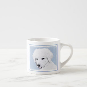 Kuvasz Painting - Cute Original Dog Art Espresso Cup