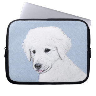Kuvasz Painting - Cute Original Dog Art Laptop Sleeve