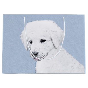 Kuvasz Painting - Cute Original Dog Art Large Gift Bag