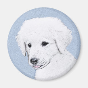 Kuvasz Painting - Cute Original Dog Art Magnet