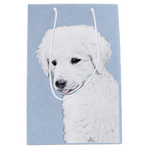 Kuvasz Painting - Cute Original Dog Art Medium Gift Bag