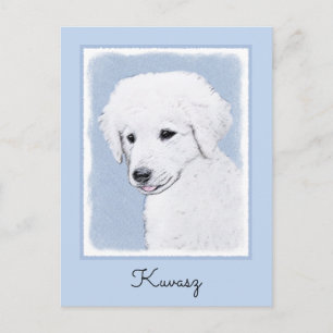 Kuvasz Painting - Cute Original Dog Art Postcard