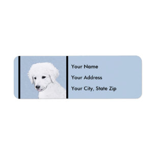 Kuvasz Painting - Cute Original Dog Art Return Address Label