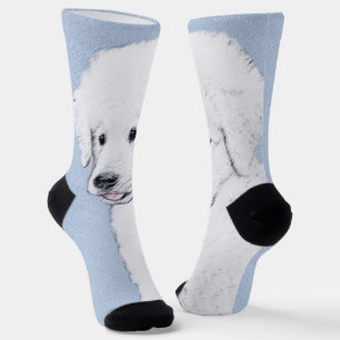 Kuvasz Painting - Cute Original Dog Art Socks