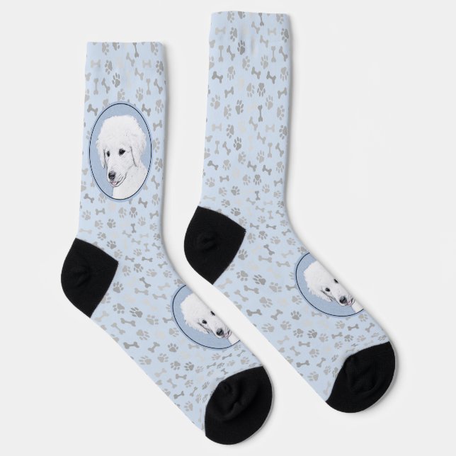 Kuvasz Painting - Cute Original Dog Art Socks (Right)