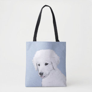 Kuvasz Painting - Cute Original Dog Art Tote Bag