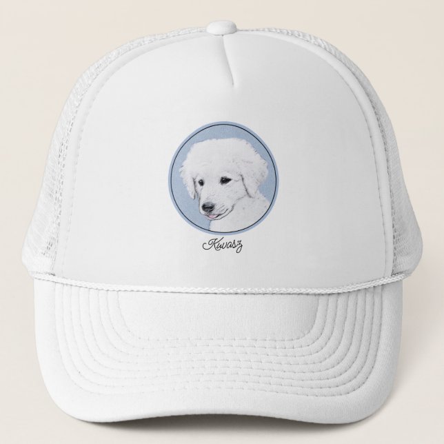 Kuvasz Painting - Cute Original Dog Art Trucker Hat (Front)