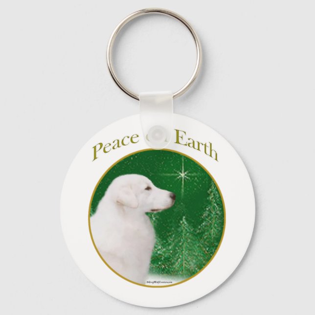 Kuvasz Peace Key Ring (Front)