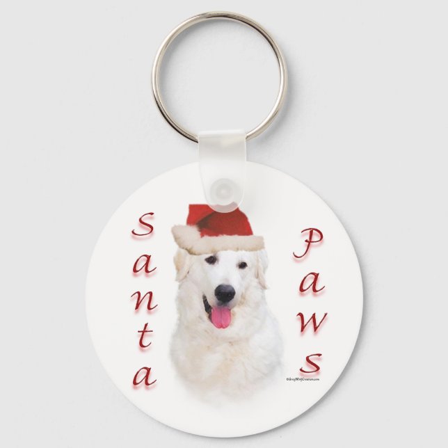Kuvasz Santa Paws Key Ring (Front)