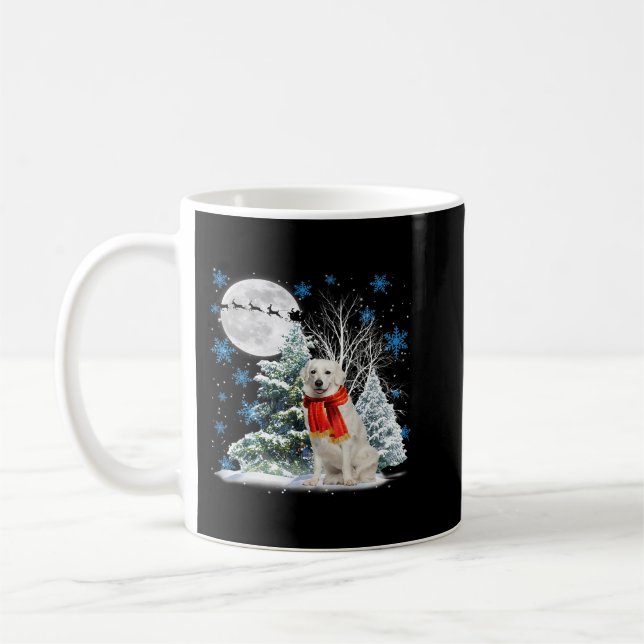 Kuvasz Under Moonlight Snow Christmas Pajama 78 Coffee Mug (Left)