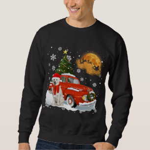 Kuvasz Vintage Wagon Red Truck Christmas Tree Paja Sweatshirt