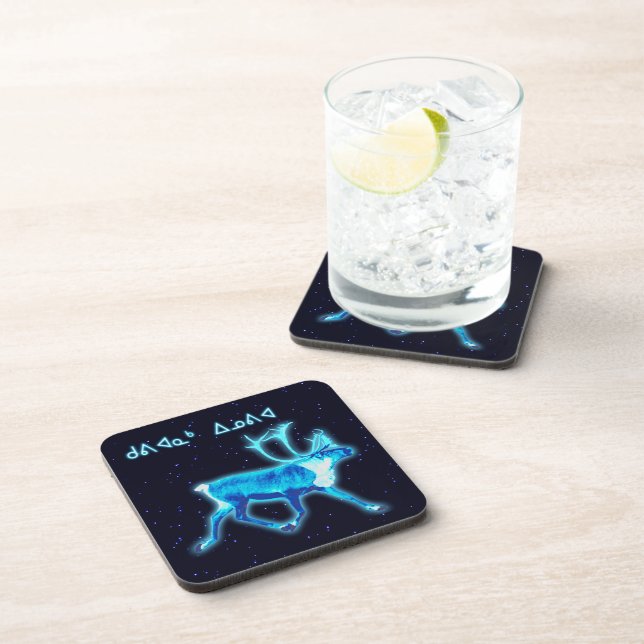Kuvianak Innovia - Blue Caribou (Reindeer) Coaster (Right Side)