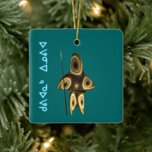 Kuvianak Innovia - Fractal Inuit Hunter Ceramic Tree Decoration